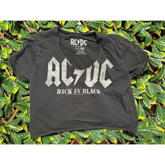 ACDC Tops - ACDC Cropped Back in Black T Shirt Size Small